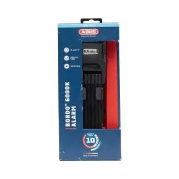 Замок велосипедный ABUS 6000KA/90 BK SH BORDO, складной, ключ, с сигнализацией, 1445гр, черный, 05-0078304