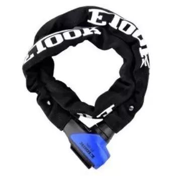 Замок велосипедный ETOOK ET155L, цепь, с ключами, 7х1000 мм, в тканевой оплётке, синий, ET155L(blue)-ED2606