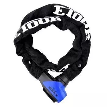 Замок велосипедный ETOOK ET155L, цепь, с ключами, 7х1000 мм, в тканевой оплётке, синий, ET155L(blue)-ED2606