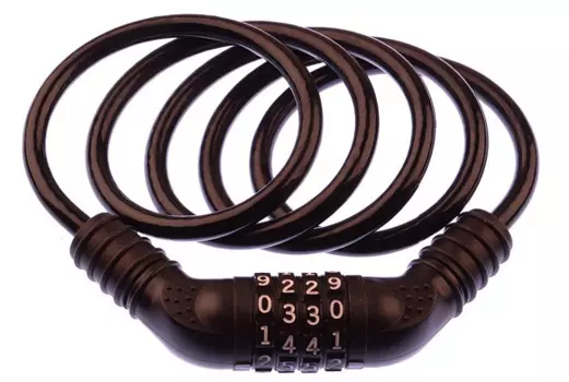 Замок велосипедный JOY KIE GK102.705A, тросовый, сталь, 10х1800 мм, в оплетке, кодовый, черный, GK102.705A 10х1800мм