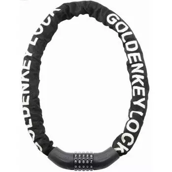 Замок велосипедный GOLDEN KEY, Ø6×1200 мм, цепь в тканевой оплетке, код, чёрный, GK105.712