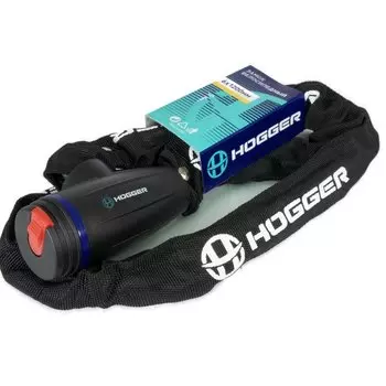 Замок велосипедный HOGGER, цепь с ключами 61200мм, в тканевой оплетке, черный, LKHG105.308KEY-BK