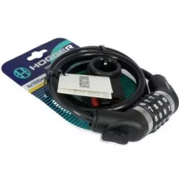 Замок велосипедный HOGGER, трос стальной, кодовый, 81500 мм, черный, LKHG102.707BCOD-BK