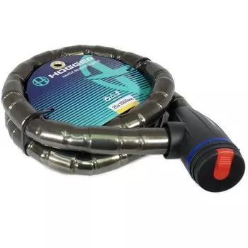 Замок велосипедный HOGGER, трос стальной, с ключами, 251500 мм, черный, LKHG201.308KEY-BK