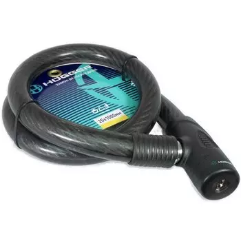 Замок велосипедный HOGGER, трос стальной, с ключами, 251000 мм, черный, LKHG101.206KEY-BK