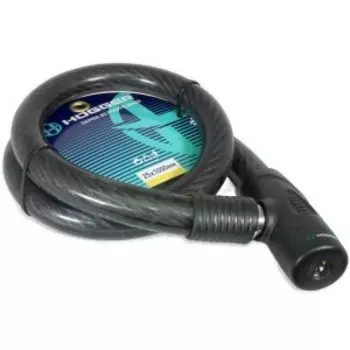 Замок велосипедный HOGGER, трос стальной, с ключами, 251000 мм, черный, LKHG101.206KEY-BK