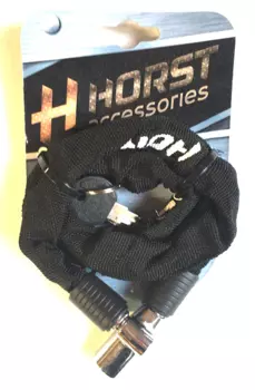 Замок велосипедный HORST, цепь, 3,5х800 мм, на ключ, тканевый чехол, черный, 09-100225