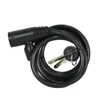 Замок велосипедный JOY KIE GK-102.104, тросовый, сталь, 8х1800 мм, в оплетке, 2 ключа, черный, GK-102.104 8*180cm(72")
