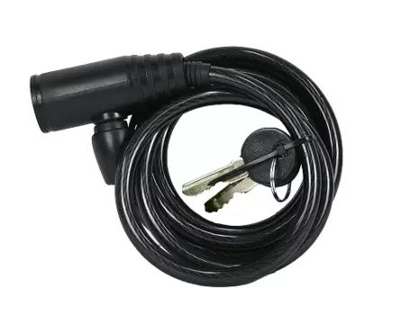 Замок велосипедный JOY KIE GK-102.104, тросовый, сталь, 8х1800 мм, в оплетке, 2 ключа, черный, GK-102.104 8*180cm(72")