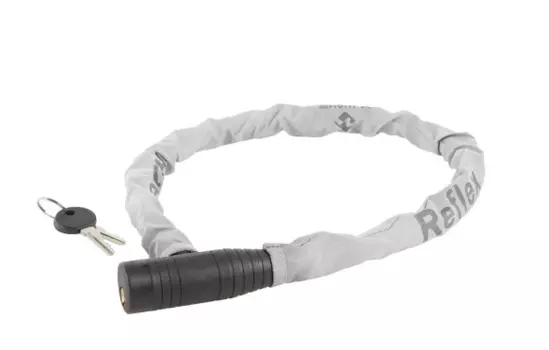 Замок велосипедный M-WAVE, 15х800 мм, со светоотражающей оплеткой, 360', 5-230164