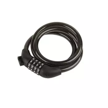 Замок велосипедный MAXISCOO, кодовый, трос, 12х1000 мм, черный, MSC-KL092001D
