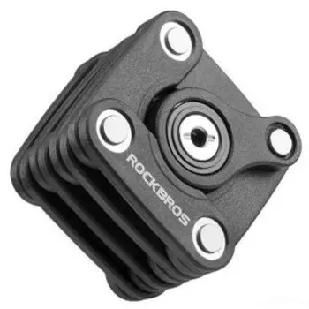 Замок велосипедный ROCKBROS, длина 750 мм, на ключ, складной, черный, RB_WD795