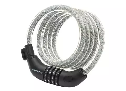 Замок велосипедный SCHWINN Combination Cable Lock, тросовый, кодовый, 12мм х 1800мм, SW77778