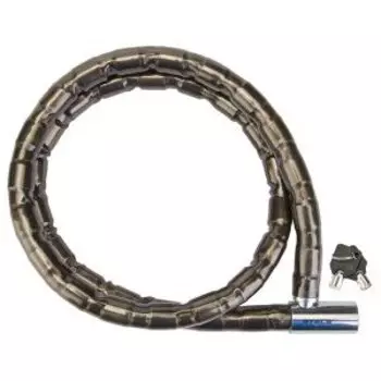 Замок велосипедный STELS 81201, трос, с ключом, со стальными звеньями, 22x1500мм, чёрно-серебристый, 540045