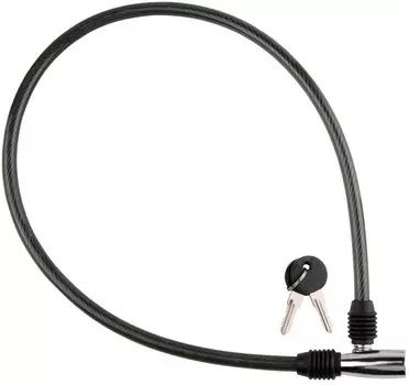 Замок велосипедный STELS 84302, трос, длина 800мм, диаметр 10мм, чёрно-серебристый, 540003