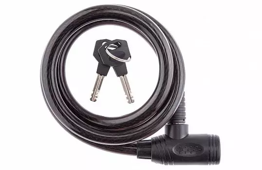Замок велосипедный STELS 84318, трос, длина 1200мм, диаметр 15мм, чёрный, 540075