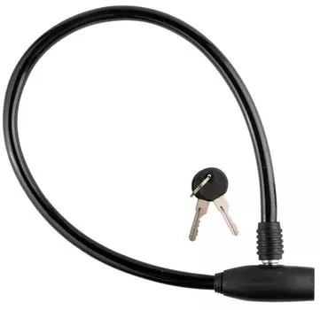 Замок велосипедный STELS 86109, тросовый, на ключ, длина 650мм, диаметр10мм, чёрный, 540008