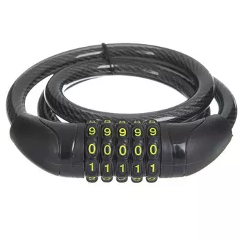 Замок велосипедный STG, трос спиральный, кодовый, 12х950 мм, чёрный, Х66509