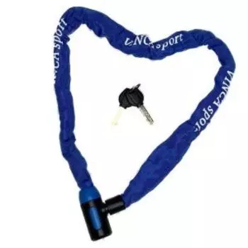 Замок велосипедный Vinca Sport, цепь, 6*1000 мм, в оплетке, индивидуальная упаковка Vinca Sport, синий, VS 101.759 blue
