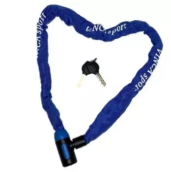 Замок велосипедный Vinca Sport, цепь, 6*1000 мм, в оплетке, индивидуальная упаковка Vinca Sport, синий, VS 101.759 blue