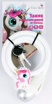 Замок велосипедный Vinca Sport, детский, c брелком, 12*1200 мм, тросик, VS 561 Lili