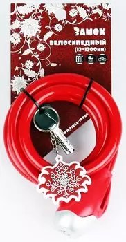 Замок велосипедный Vinca Sport, детский, c брелком, 12*1200 мм, тросик, VS 561 Magic Flowers