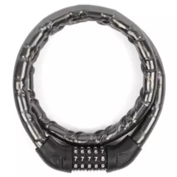 Замок велосипедный Vinca Sport, кодовый 18*1000мм, черный тросик, VS 8364 black