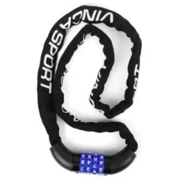 Замок велосипедный Vinca Sport кодовый- цепь 3.5*900мм, черная оплетка, инд.уп., VS 764 black