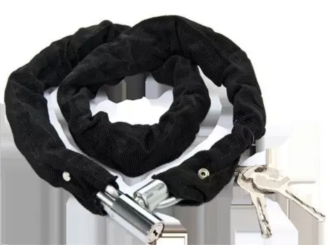 Замок велосипедный VXM, противоугонный, цепь, в тканевой оплетке, 5 x 1000 мм, черный, УТ00019416