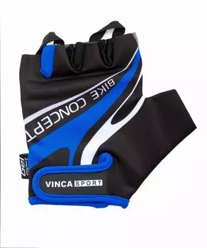 Велоперчатки Vinca sport, VG 949 black/blue (Размер: M)