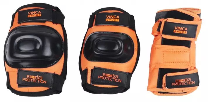 Защита Vinca Sport, детская, комплект (наколенник, налокотник, наладонник), оранжевый, VP 32 orange (Размер: S)