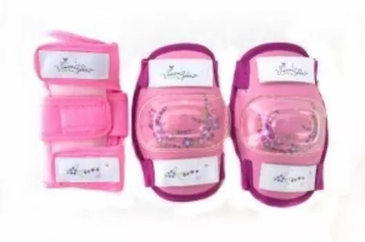 Защита Vinca Sport, детская, комплект (наколенник, налокотник, наладонник), XS, розовый, VP 32 pink (XS)