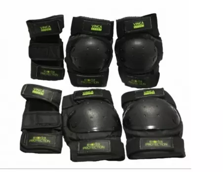 Защита Vinca Sport, детский комплект (наколенник, налокотник, наладонник), черный, VP 32 kids black (Размер: M)