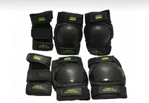 Защита Vinca Sport, взрослая, комплект (наколенник, налокотник, наладонник), черный, VP 33 adult black (Размер: M)