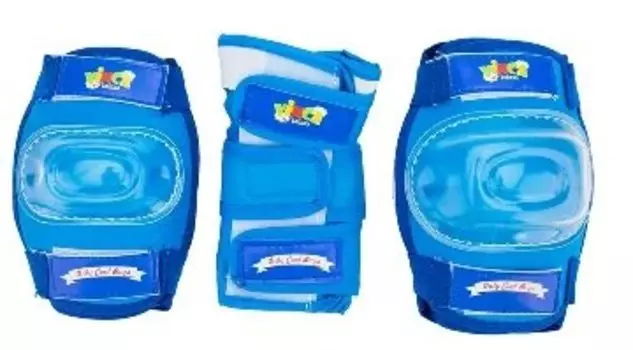 Защита велосипедная Vinca Sport, детская, наколенник, налокотник, наладонник, синий (Размер: M)