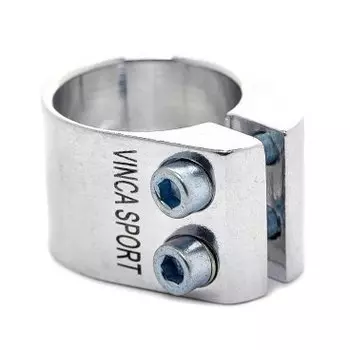 Зажим подседельного штыря Vinca Sport, на двух болтах, диаметр - 31.80 мм, серебристый, VC 11-1 silver