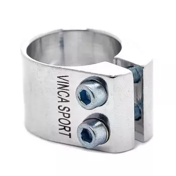 Зажим подседельного штыря Vinca Sport, на двух болтах, диаметр - 31.80 мм, серебристый, VC 11-1 silver