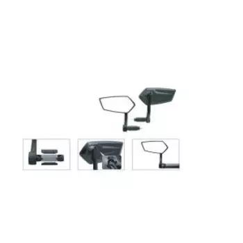 Зеркало EasyDo, левое, крепление в руль 15-20мм, выпуклое, противоударное, 150х65мм, нейлон, черное, RM-12E-ED-3402-1