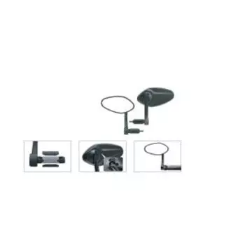 Зеркало EasyDo, левое, крепление в руль 15-20мм, выпуклое, противоударное, 140х65мм, нейлон, черное, RM-13E-ED-3404-1