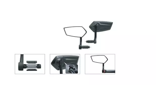 Зеркало EasyDo, левое, крепление в руль 15-20мм, выпуклое, противоударное, 150х65мм, нейлон, черное, RM-12E-ED-3402-1