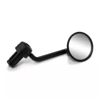 Зеркало WEI JIA , левое, пластик, в руль, для рулей с внутренним диаметром 19мм, чёрный, WJ-168