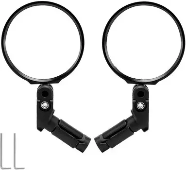 Зеркало велосипедное RockBros, акриловое, заднего вида, круглое, 7,5 см, длина ручки 5 см, черный, FK-271