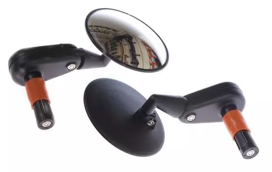 Зеркало велосипедное Trix DX-2002B, заднего вида, торцевое, панорамное, 75 мм, пластик, черное, DX-2002B