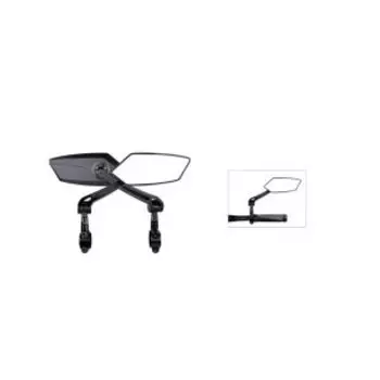 Зеркало заднего вида EasyDo, левое, крепление на руль 22-25мм, выпуклое, 60х150мм, алюминий, черное, RM-01-ED-3171-1