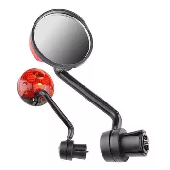 Зеркало заднего вида TRIX комплект, 55мм, крепление в торец руля, с габаритным огнем, DX-2000