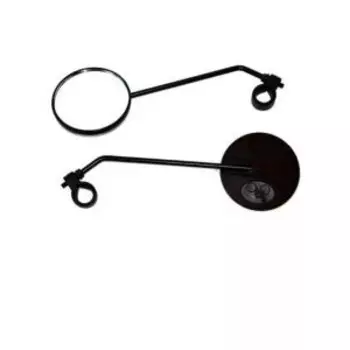 Зеркало заднего вида TRIX, крепление на руль, левое+правое, 85 мм, длина 260мм, пластик, черное, JY-111