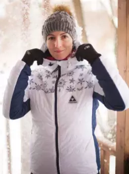 Женcкий пуховик велосипедный Ficher Polar, белый, 2019/2020