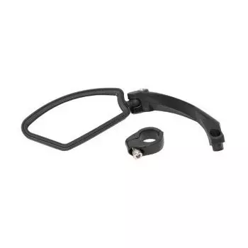 Зеркало M-Wave эллиптическое плоское 2 степени свободы, кольцевое крепление, алюминий, черное, ЛЕВОЕ, 6-080