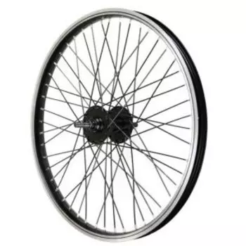 Колесо велосипедное, переднее, 20x1.75, BMX, одинарный обод, 48H, ось 10 мм, чёрный