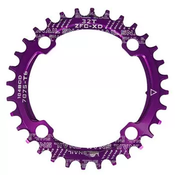 Звезда передняя Snail, 32T, 1/2"х3/32"х11/128" BCD 104, алюминий, Narrow Wide, фиолетовая, ARV000505